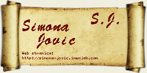 Simona Jović vizit kartica